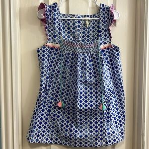 Matilda Jane Blouse Women Medium Blue Pattern